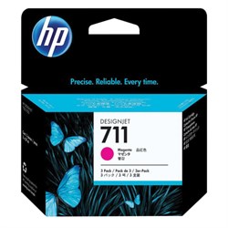 Картридж струйный для плоттера HP (CZ135A) Designjet T120/520, №711, пурпурный, КОМПЛЕКТ 3 шт. х 29 мл, оригинальный - фото 14939328