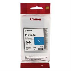 Картридж струйный CANON (PFI-102C) iPF500/510/F600/605/610/650/655/700/710/720, голубой, оригинальный, 130 мл, 0896B001 - фото 14939375