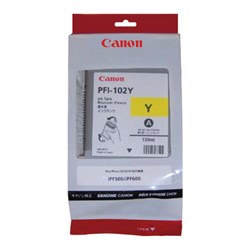 Картридж струйный CANON (PFI-102Y) iPF500/510/F600/605/610/650/655/700/710/720, желтый, оригинальный, 130 мл, 0898B001 - фото 14939376