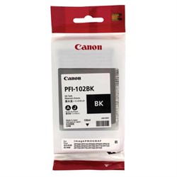 Картридж струйный CANON (PFI-102BK) iPF500/510/F600/605/610/650/655/700/710/720, черный, оригинальный, 130 мл, 0895B001 - фото 14939377