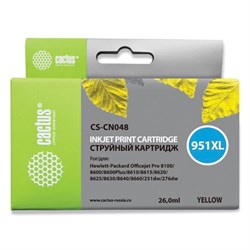 Картридж струйный CACTUS (CS-CN048) для HP OfficeJet 8100/ 8600, желтый - фото 14939424