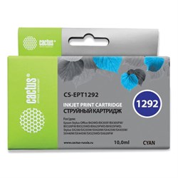 Картридж струйный CACTUS (CS-EPT1292) для EPSON Stylus B42WD/BX305W/BX625WD, голубой - фото 14939430