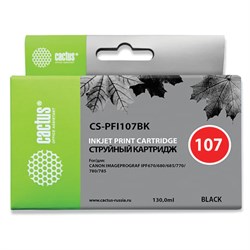 Картридж струйный CACTUS (CS-PFI107BK) для CANON PF680/685/780/785, черный - фото 14939583