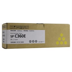 Тонер-картридж лазерный RICOH (SP C360E) SP C360/C361, желтый, оригинальный, ресурс 1500 стр., 408190 - фото 14939630