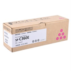 Тонер-картридж лазерный RICOH (SP C360E) SP C360/C361, пурпурный, оригинальный, ресурс 1500 стр., 408191 - фото 14939631