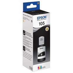 Чернила EPSON 105 (C13T00Q140) для СНПЧ L7160/L7180, черные пигментные, ОРИГИНАЛЬНЫЕ - фото 14939784