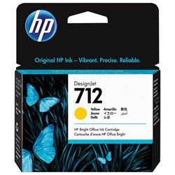 Картридж струйный для плоттера HP (3ED69A) DesignJet T230/T250/T630/T650, № 712, желтый, оригинальный - фото 14939913