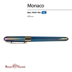 Ручка шариковая BRUNO VISCONTI "MONACO PEARL", СИНЯЯ, темно-синий корпус, линия 0,4 мм, 20-0125/84 - фото 14942896