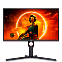 Монитор игровой 24.5'' 16:9 1920х1080(FHD) VA, 240 Hz, 300cd/m2, 3000:1, 80M:1, 0,5 ms, 2xHDMI, DP, USB-Hub, Height adj, Pivot, Tilt, Swivel, Black, Red - фото 14942964