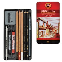 Набор художественный KOH-I-NOOR "Gioconda", 10 предметов, металлическая коробка, 8890000001PL - фото 14945235