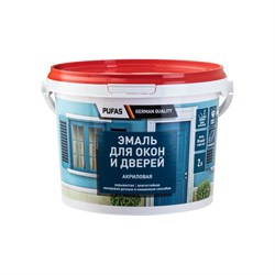 Акриловая универсальная эмаль для окон и дверей Pufas полуглянцевая, мороз. (2л) - фото 14946153