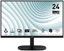 Монитор LCD PRO MP245V 23.8'' 16:9 1920х1080(FHD) VA, nonGLARE, 100 Hz, 300 cd/m2, H178°/V178°, 4000:1, 100M:1, 16.7M, 1ms, VGA, HDMI, Tilt, 1Y, Black - фото 14946870