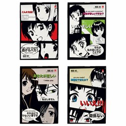Блокнот МАЛЫЙ ФОРМАТ А6, 40 л, скоба, ламинированный картон, клетка, АЛЬТ, MANGA (4 вида), 3-40-718 - фото 14956926