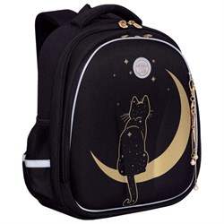 Ранец GRIZZLY анатомическая спинка, c брелоком, для девочек, "NIGHT CAT", 36х28х20 см, RAz-286-1/1 - фото 14956941