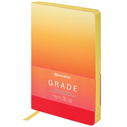 Ежедневник недатированный А5 138х213 мм, BRAUBERG "Grade", под кожу, 136 л., малиновый-жёлтый, 114463 - фото 14959392