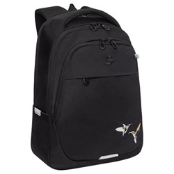 Рюкзак GRIZZLY школьный, анатомическая спинка, 2 отделения, для девочек, "COLIBRI", чёрный, 40х29х20 см, RD-540-2/4 - фото 14959447
