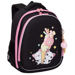 Ранец GRIZZLY анатомическая спинка, c брелоком, для девочек, "YUMMY", 36х28х20 см, RAz-586-14/1 - фото 14960686