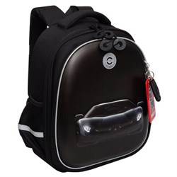 Ранец GRIZZLY анатомическая спинка, c бейджем, для мальчиков, "BLACK CAR", 36х28х20 см, RAz-587-7/1 - фото 14960689