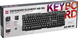 Беспроводная клавиатура Defender 45195 Element HB-195 RU,черный,мультимедиа - фото 14975553