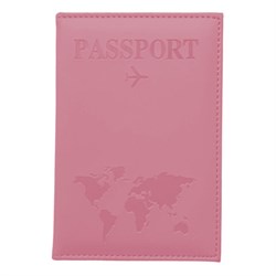 Обложка для паспорта "Passport map", экокожа soft-touch, розовая, STAFF, 238759 - фото 14977868