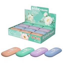 Ластик ERICH KRAUSE "Pastel Bloom", 22х22х17 мм, овальный, ассорти, 60772 - фото 14982901