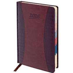 Ежедневник датированный 2026 А5 148х218 мм, GALANT "CombiContract", под кожу, коричневый, 117487 - фото 14988812