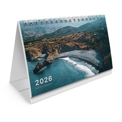 Календарь-домик настольный на гребне с бегунком, 2026 г., BRAUBERG, 160х105 мм, "Морской пейзаж", 117271 - фото 14990505