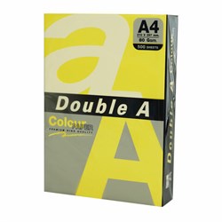 Бумага цветная DOUBLE A, А4, 80 г/м2, 500 л., интенсив, желтая - фото 14995140