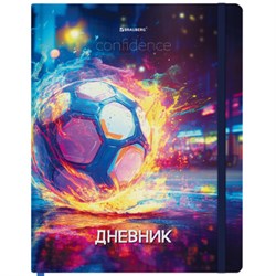 Дневник 1-11 класс 48 л., твердый, BRAUBERG, матовая ламинация, резинка, закладка-ляссе, с подсказом, "Футбол", 107235 - фото 14996474