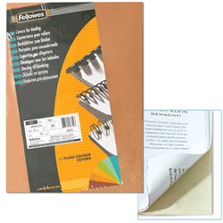 Обложки картонные для переплета А4, КОМПЛЕКТ 100 шт., тиснение под кожу, 250 г/м2, слоновая кость, FELLOWES, FS-53700 - фото 14996612
