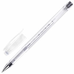 Ручка гелевая СЕРЕБРИСТАЯ BRAUBERG "EXTRA SILVER", корпус прозрачный, 0,5 мм, линия 0,35 мм, 143913 - фото 14999028