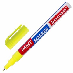 Маркер-краска лаковый EXTRA (paint marker) 1 мм, ЖЕЛТЫЙ, УСИЛЕННАЯ НИТРО-ОСНОВА, BRAUBERG, 151962 - фото 15001499