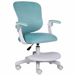 Кресло детское с подставкой для ног BRABIX "Sky MG-206", велюр, голубое, 533155 - фото 15003333