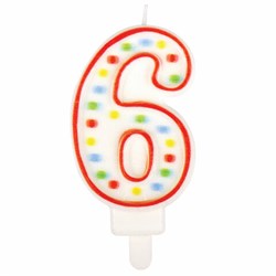 Свеча-цифра для торта "6" ДВУСТОРОННЯЯ с конфетти, 8,5 см, ЗОЛОТАЯ СКАЗКА, держатель, блистер, 591399 - фото 15003335