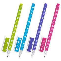 Ручка шариковая BRAUBERG SOFT TOUCH STICK "FRESH ZONE HEARTS", СИНЯЯ, мягкое покрытие, корпус ассорти, узел 0,7 мм, 143700 - фото 15008559
