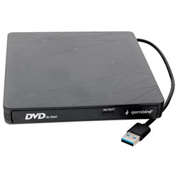 Внешний оптический привод CD/DVD GEMBIRD USB 3.0, пластик, черный, DVD-USB-03 - фото 15017992