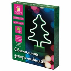 Светильник декоративный неоновый ЗОЛОТАЯ СКАЗКА "Ель", 18.5х26.5х10 см, на батарейках, 591286 - фото 15020825