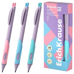 Карандаш механический 2 мм ERICH KRAUSE "ErgoLine Kids Pastel", HB, с точилкой, ассорти, 63833 - фото 15023126