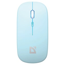 Мышь беспроводная DEFENDER Coda MB-261, 2.4 ГГц + BT, радужная подсветка, 3 кнопки + 1 колесо, 300 мАч, голубая, 52263 - фото 15025226