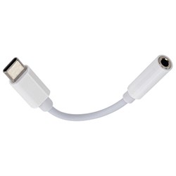 Переходник для наушников с Type-C на AUX (MINI JACK 3.5 мм), SONNEN, 0,1 м, белый, 513566 - фото 15027544
