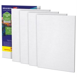 Холсты на картоне НАБОР 5 штук (15х20 см), хлопок, 280 г/м2, грунт, BRAUBERG ART CLASSIC, 192648 - фото 15029172