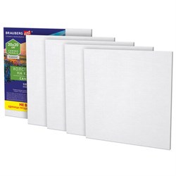 Холсты на картоне НАБОР 5 штук (20х20 см), хлопок, 280 г/м2, грунт, BRAUBERG ART CLASSIC, 192650 - фото 15029173
