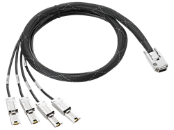 HPE Mini SAS High Density to Dual 2-lane Mini SAS High Density External Fanout 1 Meter Cable - фото 15029768