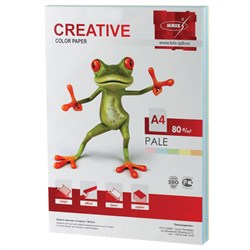 Бумага цветная CREATIVE color (Креатив) А4, 80 г/м2, 250 л., (5 цветов х 50 листов), микс пастель, БПpr-250r - фото 15038948