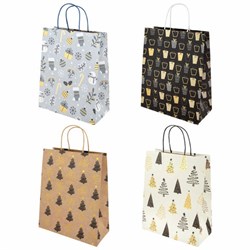 Пакет подарочный (1 штука) новогодний 26x13x32 см, "Kraft Large", ассорти, ЗОЛОТАЯ СКАЗКА, 592132 - фото 15051867