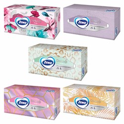 Салфетки косметические 90 штук в картонном боксе, 3-слойные, ZEWA Deluxe Design, 28420 - фото 15054069