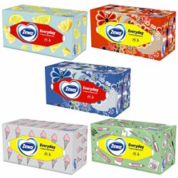Салфетки косметические 2-слойные в картонном коробе, 250 штук, ZEWA Everyday, 8679 - фото 15054195