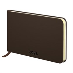 Еженедельник датированный 2026 МАЛЫЙ ФОРМАТ 105х160 мм, А6, BRAUBERG "Unique", темно-коричневый, 117207 - фото 15054354