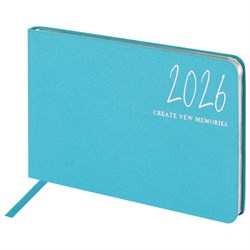 Еженедельник датированный 2026 МАЛЫЙ ФОРМАТ 105х160 мм, А6, BRAUBERG "Blaze", фольга, голубой, 117214 - фото 15054361