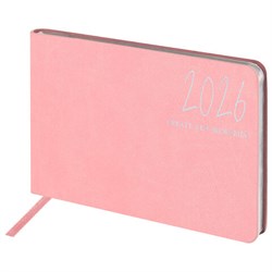 Еженедельник датированный 2026 МАЛЫЙ ФОРМАТ 105х160 мм, А6, BRAUBERG "Blaze", фольга, розовый, 117215 - фото 15054362